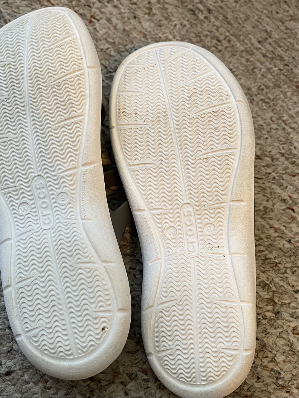 Crocs Swiftwater Women 9 Strappy Iconic Comfort Slide Sandals Gray White 203998 - Picture 4 of 5